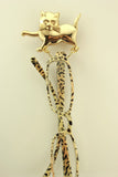 14 Karat Gold Plated Walking Cat Brass Magnetic Eyeglass Holder - Laura Wilson Gallery 