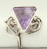 Faceted Amethyst and Sterling Silver Wire Ring - Laura Wilson Gallery 