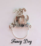 Sterling Silver Hand Engraved Puppy Dog Magnetic Eyeglass Holder - Laura Wilson Gallery 