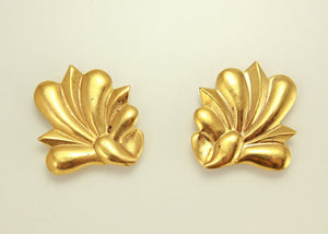 Magnetic Simple Embossed Leaf  Earring in Gold or Silver - Laura Wilson Gallery 
