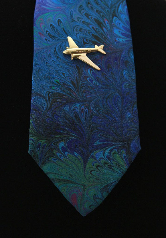 14 Karat Gold Plated Solid Brass Airplane Magnetic Tie Clip Bar or Tack - Laura Wilson Gallery 