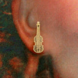 14 Karat Gold Plated Violin Magnetic Clip Non Pierced Earrings - Laura Wilson Gallery 