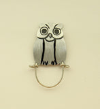 Handmade Hand Painted Owl Magnetic Eyeglass Holder With Feathers - Laura Wilson Gallery 