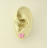 Children's Cute Pink Butterfly Magnetic Earrings - Laura Wilson Gallery 