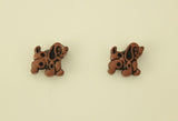 Dark Brown Dog Children's Magnetic Earrings - Laura Wilson Gallery 