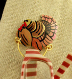 Turkey Magnetic Eyeglass Holder Custom Made Hand Painted - Laura Wilson Gallery 