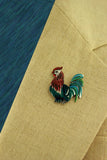 Hand Painted Custom Made Rooster Magnetic Brooch - Laura Wilson Gallery 