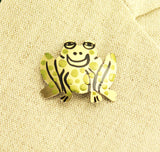 Hand Painted Handmde Cute Frog Magnetic Brooch - Laura Wilson Gallery 