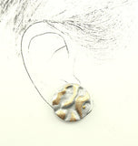 Handmade Hand Painted Gold Enamel on Silver Magnetic Earrings - Laura Wilson Gallery 