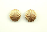 14 Karat Gold or Nickle Plated Scallop Shell Magnetic or Pierced Earrings - Laura Wilson Gallery 