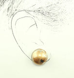 Hand Painted High Dome Gold and Silver Ball  Magnetic Earring - Laura Wilson Gallery 