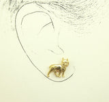 Handmade 17 x 15 Gold Dog Magnetic Clip Earring - Laura Wilson Gallery 