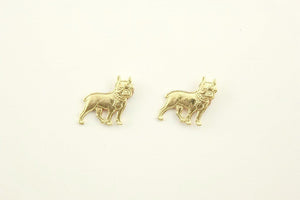 Handmade 17 x 15 Gold Dog Magnetic Clip Earring - Laura Wilson Gallery 
