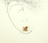 Tan Dog Children's Magnetic Earrings - Laura Wilson Gallery 