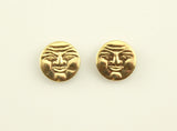 Handmade Man in the Moon Gold Plated Magnetic Non Pierced Clip Earrings - Laura Wilson Gallery 