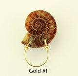 Ammonite Fossil Magnetic Eyeglass Holders With Gold Wire Lanyard - Laura Wilson Gallery 