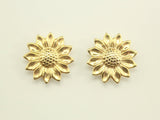 Gold or Silver Sunflower Magnetic Non Pierced Clip Earrings - Laura Wilson Gallery 