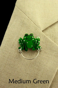 Cute Frog Magnetic Eyeglass Holder Custom Made Hand Painted - Laura Wilson Gallery 