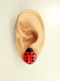 Red and Black Ladybug Magnetic Earrings - Laura Wilson Gallery 