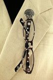 Custom Order Engraved  Handmade Round Disc Magnetic Eyeglass Holder - Laura Wilson Gallery 