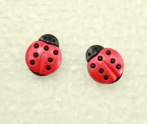 Red and Black Ladybug Magnetic Earrings - Laura Wilson Gallery 