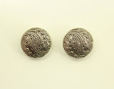 18 MM Magnetic or Pierced Metallic Silver Plastic Button Earrings - Laura Wilson Gallery 