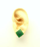 Natural Green Adventurine Stone 13 mm Square Magnetic Non Pierced Clip On Earrings - Laura Wilson Gallery 