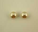 10 MM Round High Dome Pearl Cabochon Magnetic or Pierced Earrings - Laura Wilson Gallery 