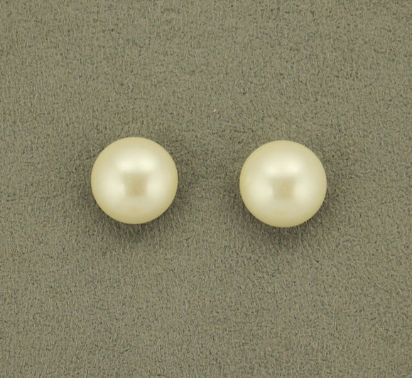 14 mm Low Dome Glass 1/3  Pearl Magnetic or Pierced Earrings - Laura Wilson Gallery 