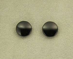 Black Obsidian Volcanic Glass 18 mm Round Magnetic Non Pierced Clip On Earrings - Laura Wilson Gallery 