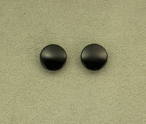 Black Glass 15 mm Round Magnetic Non Pierced Clip or Pierced Earrings - Laura Wilson Gallery 