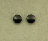 Black Glass 15 mm Round Magnetic Non Pierced Clip or Pierced Earrings - Laura Wilson Gallery 
