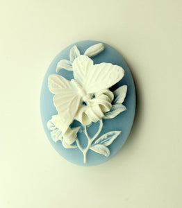 Handmade Acrylic Butterfly and Floral Magnetic Brooch or Eyeglass Holder - Laura Wilson Gallery 