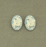 Oval Acrylic Blue and White Butterfly 12 x 18 Cameo Magnetic Earrings - Laura Wilson Gallery 