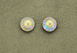 10 mm Round Aurora Borealis Crystal and Creme Pearl Magnetic Non-Pierced Earrings - Laura Wilson Gallery 