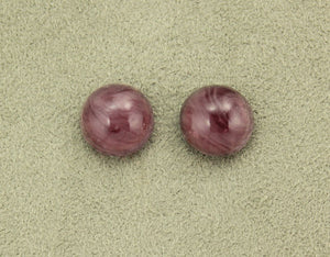 13 mm Amethyst Glass Button Magnetic or Pierced Earrings - Laura Wilson Gallery 
