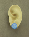 15 mm Light Blue Glass Star Sapphire Magnetic or Pierced Earrings - Laura Wilson Gallery 