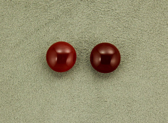 15 mm Carnelian Brown Agate Glass Button Magnetic Clip On Earrings - Laura Wilson Gallery 