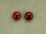15 mm Carnelian Brown Agate Glass Button Magnetic Clip On Earrings - Laura Wilson Gallery 