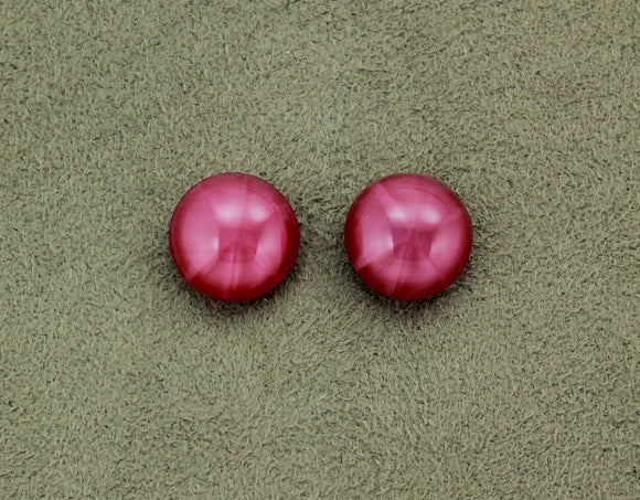 13 mm Pink and Red Ruby Star Ruby Glass Button Magnetic or Pierced Earrings - Laura Wilson Gallery 