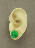 15 mm Green Onyx Glass Magnetic or Pierced Earrings - Laura Wilson Gallery 
