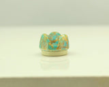 15 mm Turquoise and Gold Glass Magnetic Clip On Earrings - Laura Wilson Gallery 