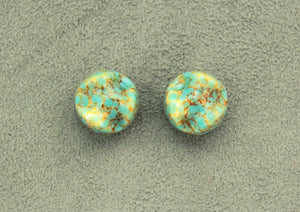 15 mm Turquoise and Gold Glass Magnetic Clip On Earrings - Laura Wilson Gallery 