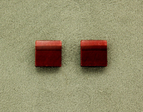 Red Tiger Eye Stone 13 mm  Square Magnetic Earrings - Laura Wilson Gallery 