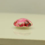 Magnetic 18 x 25  mm Red, Pink , and Silver Teardrop Cabochon Plastic Button Earring - Laura Wilson Gallery 
