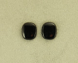 Black Glass 12 x 15 mm Cushion Cut Square Magnetic Non Pierced Clip On Earrings - Laura Wilson Gallery 