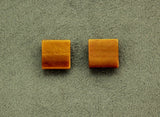 Natural Golden Tiger Eye Stone 13 mm  Square Magnetic Non Pierced Clip On Earrings - Laura Wilson Gallery 