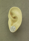 15 mm Iridescent White Textured Glass Magnetic Clip On Earrings - Laura Wilson Gallery 
