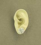 15 mm Iridescent White Textured Glass Magnetic Clip On Earrings - Laura Wilson Gallery 