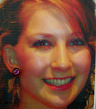 16 mm Chatoyant Purple Glass Magnetic Non Pierced Clip Earrings - Laura Wilson Gallery 